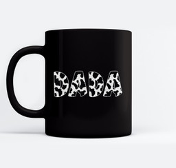 Dada Cow Print Cow Pattern Father's Day Mugs-Ceramic Mug-Black