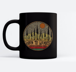 Born to Wander Americas National Parks Vintage Mugs-Ceramic Mug-Black