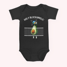 Funny Volleyball For Men Women Holy Guacamole Player Blocker Baby & Infant Bodysuits-Baby Onesie-Black
