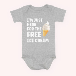 I'm Just Here For The Free Ice Cream Funny Cruise 2023 Baby & Infant Bodysuits-Baby Onesie-Hearther