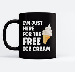 I'm Just Here For The Free Ice Cream Funny Cruise 2023 Mugs-Ceramic Mug-Black
