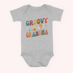 Groovy Grandma Retro Colorful Flowers Design Grandmother Baby & Infant Bodysuits-Baby Onesie-Hearther
