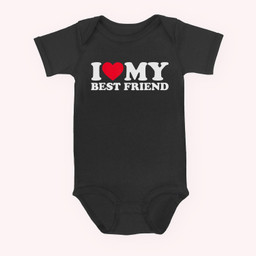 I Love My Best Friend I Heart My Best Friend Baby & Infant Bodysuits-Baby Onesie-Black