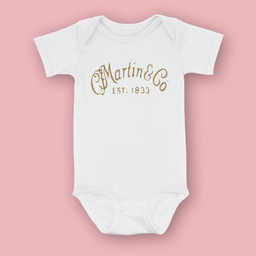Retro Vintage Martin Guitars American Legend Baby & Infant Bodysuits-Baby Onesie-White