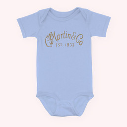 Retro Vintage Martin Guitars American Legend Baby & Infant Bodysuits-Baby Onesie-Light Blue