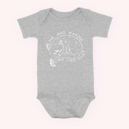 Me an Karma vibe like that Funny lazy cat Baby & Infant Bodysuits-Baby Onesie-Hearther