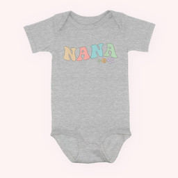 Groovy Floral Nana Graphic - Mother's Day Idea Baby & Infant Bodysuits-Baby Onesie-Hearther