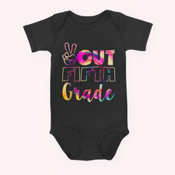 Peace Out Fifth 5th Grade Last Day School Graduation Baby & Infant Bodysuits-Baby Onesie-Black