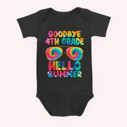 Last Day Of School Goodbye 4th Grade Hello Summer Tie Dye Baby & Infant Bodysuits-Baby Onesie-Black