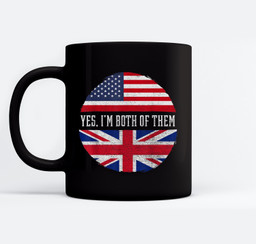 Half American Half British USA Flag United Kingdom Heritage Mugs-Ceramic Mug-Black