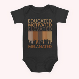 Educated Motivated Elevated Melanated Baby & Infant Bodysuits-Baby Onesie-Black
