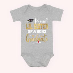 Proud Lil Sister of a 2023 Graduate Class Senior Graduation Baby & Infant Bodysuits-Baby Onesie-Hearther