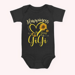 Happiness Is Being A Gigi Sunflower Mother's Day Grandma Baby & Infant Bodysuits-Baby Onesie-Black