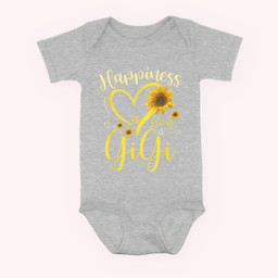 Happiness Is Being A Gigi Sunflower Mother's Day Grandma Baby & Infant Bodysuits-Baby Onesie-Hearther