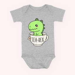 Tea-Rex Cute T-Rex Dinosaur Kawaii Funny Dino Pun Baby & Infant Bodysuits-Baby Onesie-Hearther