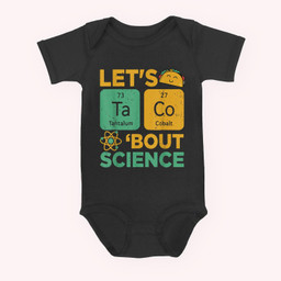 Lets Tacos Bout Science-Shirt Funny Teacher Baby & Infant Bodysuits-Baby Onesie-Black