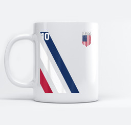 National American Flag Soccer USA Jersey Fan 10 Football USA Mugs-Ceramic Mug-White