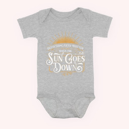 Everything Gets Hotter When The Sun Goes Down Country Music Baby & Infant Bodysuits-Baby Onesie-Hearther