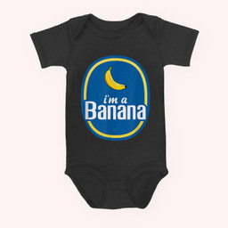 I'm A Banana Costume Halloween Fruit Sticker Yellow Funny Baby & Infant Bodysuits-Baby Onesie-Black