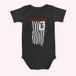 Shinedown Shredded Flag Baby & Infant Bodysuits-Baby Onesie-Black