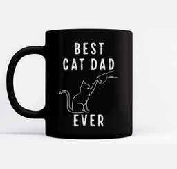 Best Cat Dad Ever Cat Daddy Paw Fist Bump Meow Cat Mugs-Ceramic Mug-Black