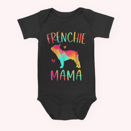 Frenchie Mama Tie Dye French Bulldog Dog Mom Baby & Infant Bodysuits-Baby Onesie-Black