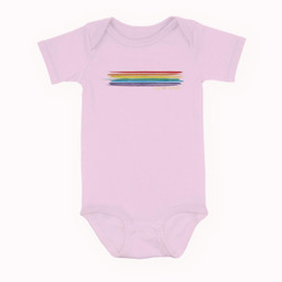 Love Wins Be Yourself Month Rainbow LGBTQ Equality Gay Pride Baby & Infant Bodysuits-Baby Onesie-Pink