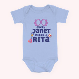 Every Janet Needs A Rita Magnet Cartoon lovers Baby & Infant Bodysuits-Baby Onesie-Light Blue