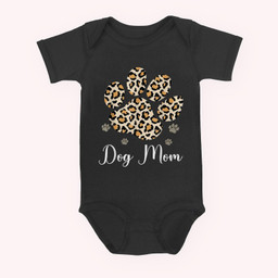 Best Dog Mom Ever Leopard Dog Paw Mother's Day Gift Baby & Infant Bodysuits-Baby Onesie-Black