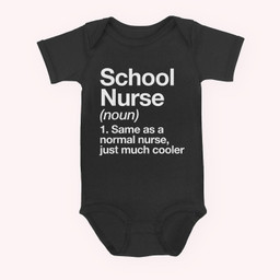 School Nurse Definition Funny Back To School First Day Baby & Infant Bodysuits-Baby Onesie-Black