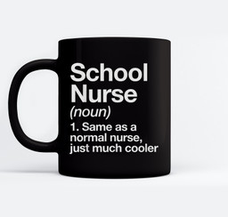 School Nurse Definition Funny Back To School First Day Mugs-Ceramic Mug-Black