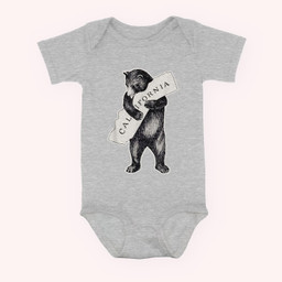 Bear Hug I Love California Art-Retro Vintage Cali Bear Baby & Infant Bodysuits-Baby Onesie-Hearther