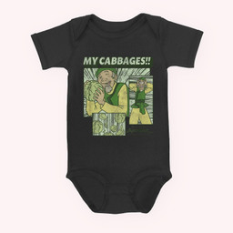 Avatar The Last Airbender Cabbage Merchant Panels Short Sleeve Baby & Infant Bodysuits-Baby Onesie-Black