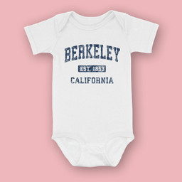 Berkeley California CA Vintage Athletic Sports Design Baby & Infant Bodysuits-Baby Onesie-White