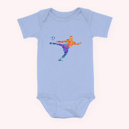 Soccer Athlete Sports Drawing Baby & Infant Bodysuits-Baby Onesie-Light Blue