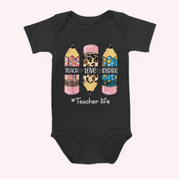 Teach Love Inspire Teacher life Crayon Baby & Infant Bodysuits-Baby Onesie-Black