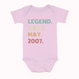16 Years Old Legend Since May 2007 16th Birthday Baby & Infant Bodysuits-Baby Onesie-Pink