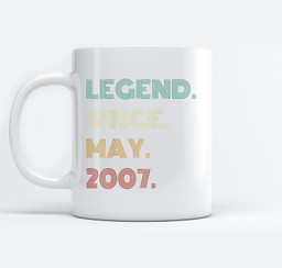 16 Years Old Legend Since May 2007 16th Birthday Mugs-Ceramic Mug-White