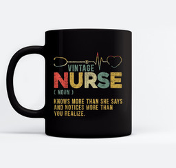 Vintage Nurse Definition Hospital Medical Registered Nursing Mugs-Ceramic Mug-Black