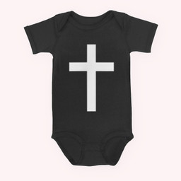 Small Cross Subtle Christian Minimalist Religious Faith Baby & Infant Bodysuits-Baby Onesie-Black