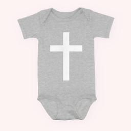 Small Cross Subtle Christian Minimalist Religious Faith Baby & Infant Bodysuits-Baby Onesie-Hearther