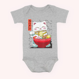 Ramen.Cat.Neko Kawaii Anime Japanese Noodles Gift Lucky.Cats Baby & Infant Bodysuits-Baby Onesie-Hearther