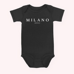 Original Milano Italy Word Gift Baby & Infant Bodysuits-Baby Onesie-Black