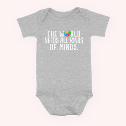 Autism Awareness All Kinds Of Minds Autistic Support Baby & Infant Bodysuits-Baby Onesie-Hearther