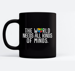 Autism Awareness All Kinds Of Minds Autistic Support Mugs-Ceramic Mug-Black