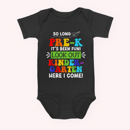 So Long Preschool Kindergarten Here I Come Graduation Baby & Infant Bodysuits-Baby Onesie-Black