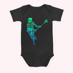 Lacrosse Player Youth Men Boys Kids Baby & Infant Bodysuits-Baby Onesie-Black