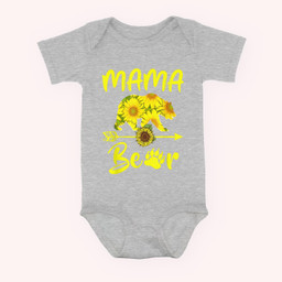 Mama Bear Sunflower Gift Funny Mothers Day Mom And Aunt Gift Baby & Infant Bodysuits-Baby Onesie-Hearther