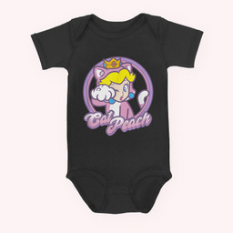 Super Mario 3D World Bowser's Fury Peach Cat Princess Paw Baby & Infant Bodysuits-Baby Onesie-Black