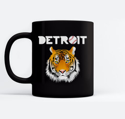 Distressed Tiger Mascot Cool Detroit Tiger Design Mugs-Ceramic Mug-Black